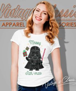 Darth Vader Merry Sith Mas Christmas Gift Star Wars Women TShirt