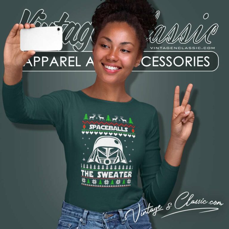 Darth Vader Spaceballs The Sweater Ugly Christmas Long Sleeve Tee 1 Darth Vader Spaceballs The Sweater Ugly Christmas Long Sleeve Tee 1
