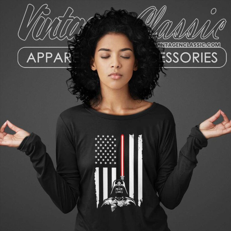 Darth Vader Star Wars American Flag Long Sleeve Tee Darth Vader Star Wars American Flag Long Sleeve Tee