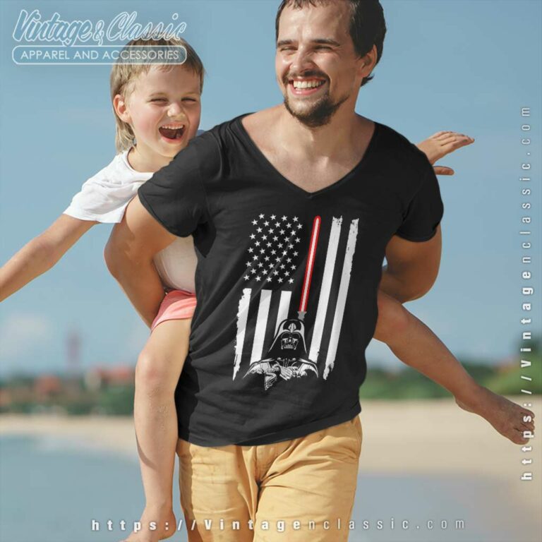 Darth Vader Star Wars American Flag V Neck TShirt Darth Vader Star Wars American Flag V Neck TShirt