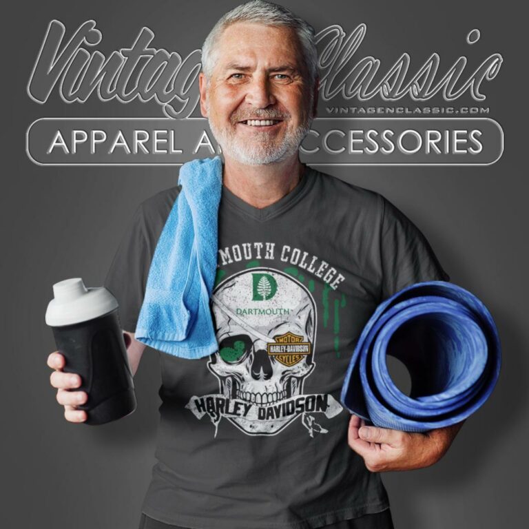 Dartmouth College Harley Davidson Skull V Neck TShirt Dartmouth College Harley Davidson Skull V Neck TShirt