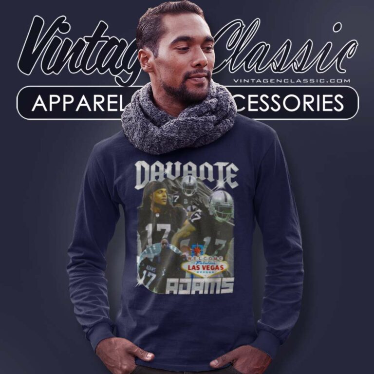 Davante Adams 17 Las Vegas Raiders 90s Bootleg Long Sleeve Tee Davante Adams 17 Las Vegas Raiders 90s Bootleg Long Sleeve Tee