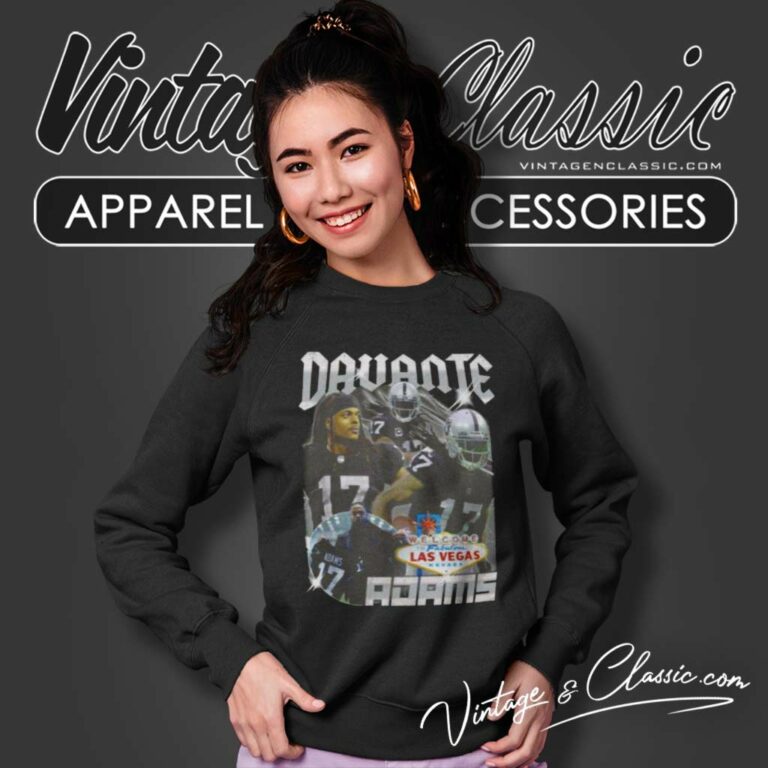 Davante Adams 17 Las Vegas Raiders 90s Bootleg Sweatshirt Davante Adams 17 Las Vegas Raiders 90s Bootleg Sweatshirt