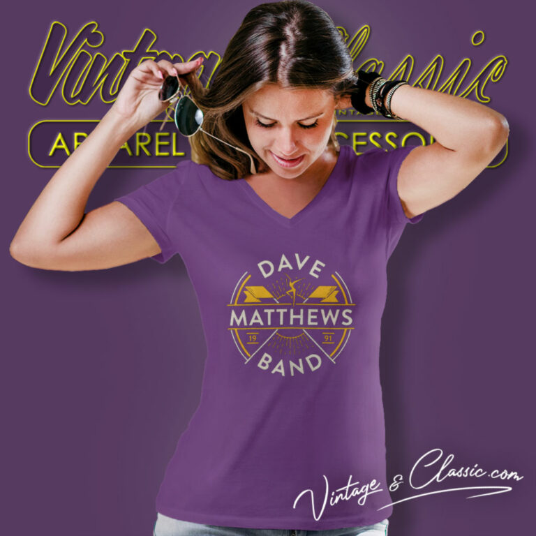 Dave Matthews Band Flags 1991 V Neck TShirt Dave Matthews Band Flags 1991 V Neck TShirt