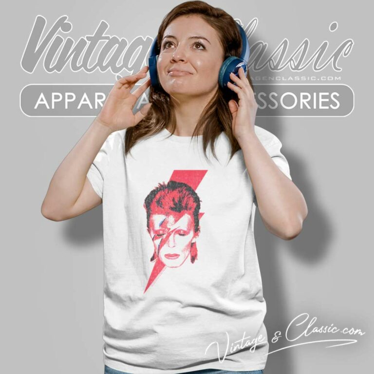 David Bowie Aladdin Sane Album Art Women TShirt David Bowie Aladdin Sane Album Art Women TShirt