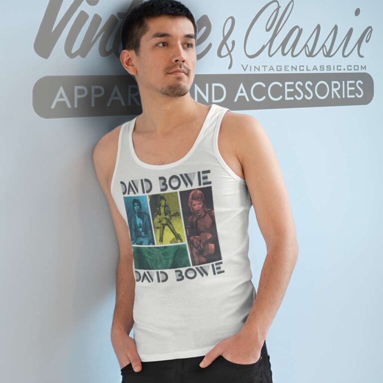 David Bowie Collage Tank Top Racerback 1 David Bowie Collage Tank Top Racerback 1