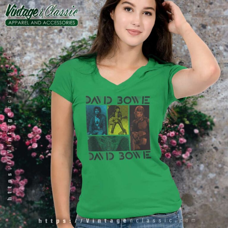 David Bowie Collage V Neck TShirt David Bowie Collage V Neck TShirt