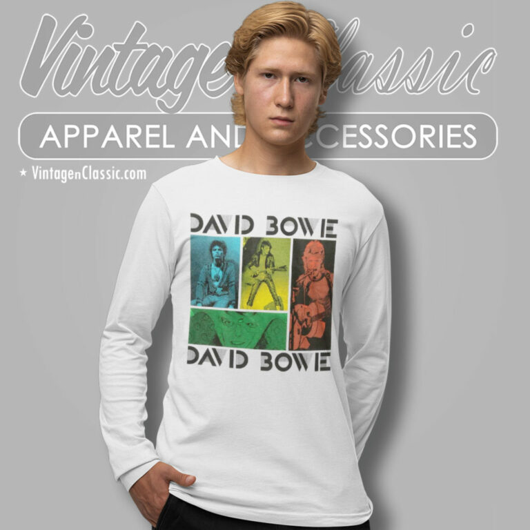 David Bowie Colored Squares Long Sleeve Tee David Bowie Colored Squares Long Sleeve Tee
