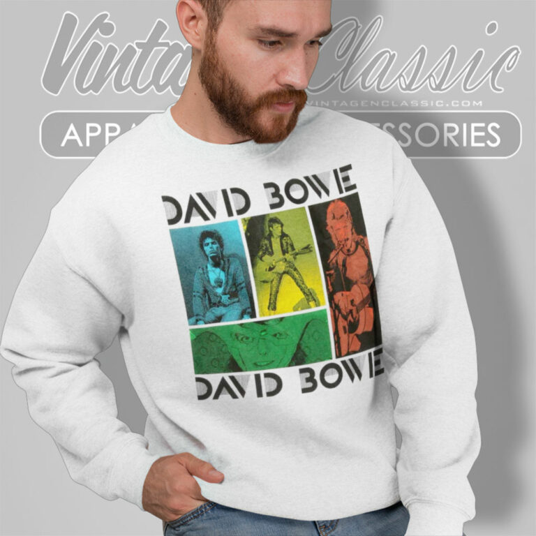 David Bowie Colored Squares Sweatshirt David Bowie Colored Squares Sweatshirt