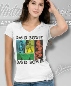 David Bowie Colored Squares V Neck TShirt