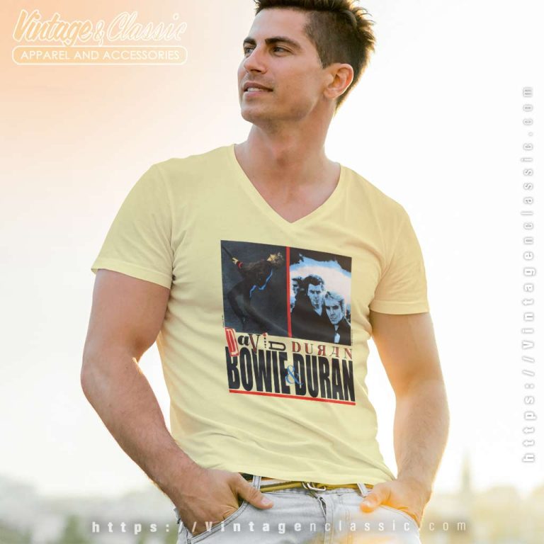 David Bowie Duran 1987 V Neck TShirt David Bowie Duran 1987 V Neck TShirt
