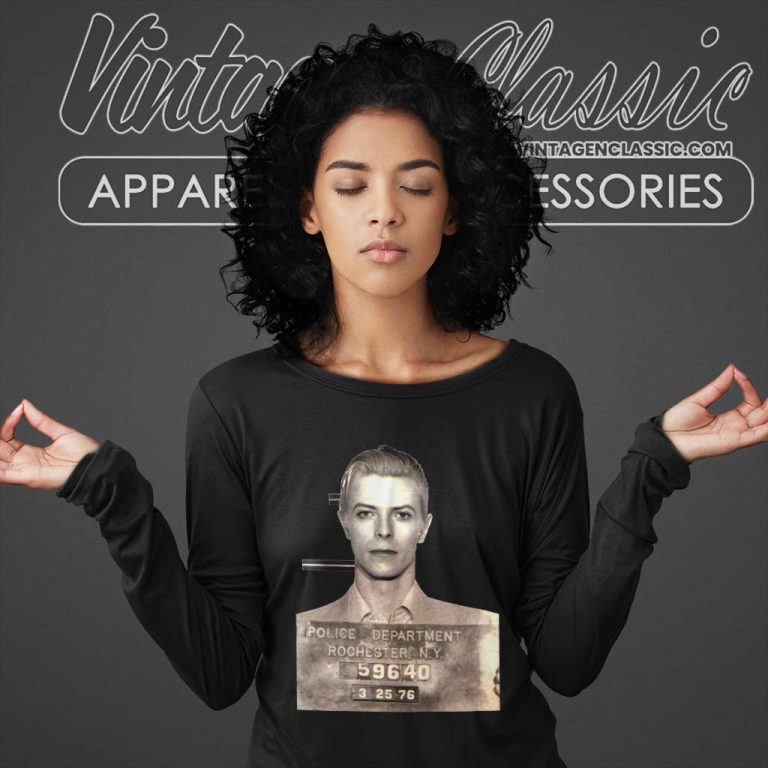 David Bowie Mugshot Long Sleeve Tee David Bowie Mugshot Long Sleeve Tee