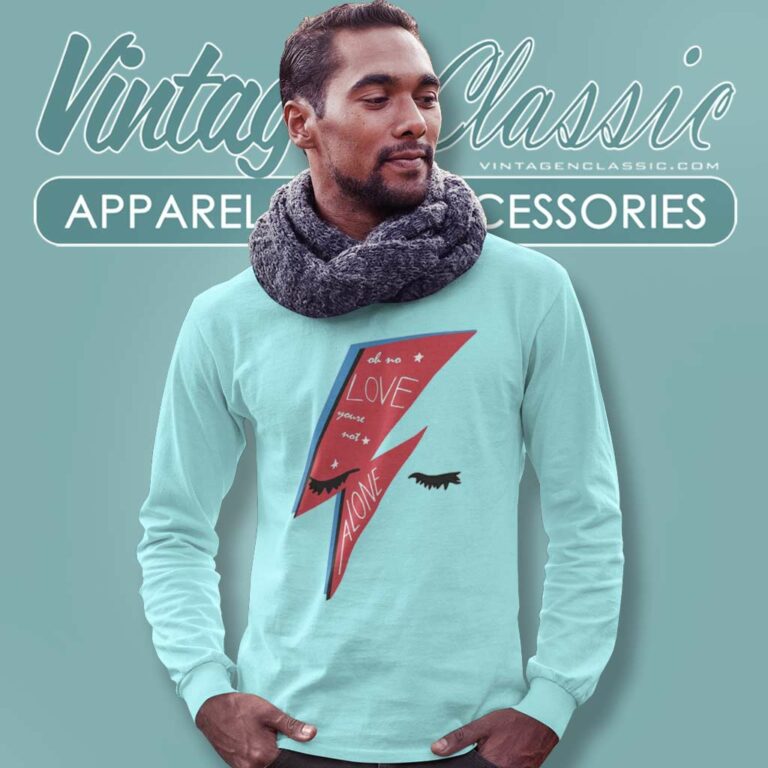 David Bowie Oh No Love Youre Not Alone Long Sleeve Tee David Bowie Oh No Love Youre Not Alone Long Sleeve Tee