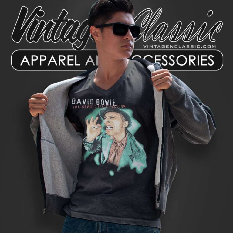 David Bowie Outside Tour V Neck TShirt David Bowie Outside Tour V Neck TShirt