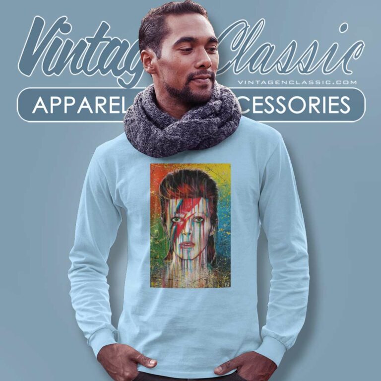 David Bowie Painting Art Prints Long Sleeve Tee David Bowie Painting Art Prints Long Sleeve Tee
