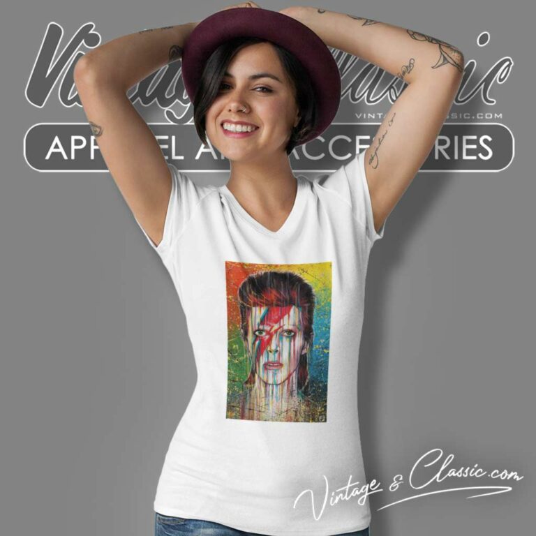 David Bowie Painting Art Prints V Neck TShirt David Bowie Painting Art Prints V Neck TShirt