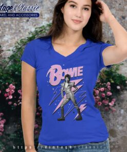 David Bowie Pink Lightning Starman Shirt 4 David Bowie Pink Lightning Starman V Neck TShirt