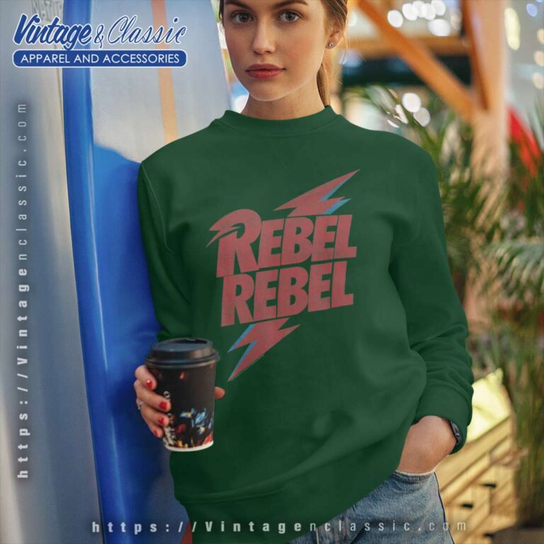 David Bowie Rebel Rebel Lightning Lyric Sweatshirt David Bowie Rebel Rebel Lightning Lyric Sweatshirt