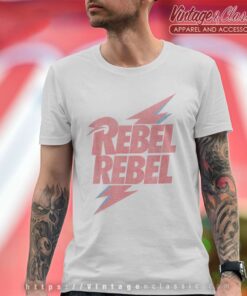 David Bowie Rebel Rebel Lightning Lyric T Shirt