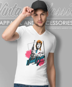 David Bowie Sax Color Blocking V Neck TShirt