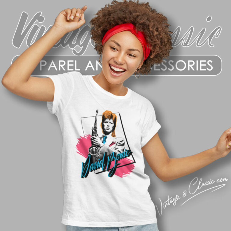 David Bowie Sax Color Blocking Women T Shirt David Bowie Sax Color Blocking Women T Shirt
