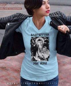 David Bowie Shirt Babysitter For Hire V Neck TShirt