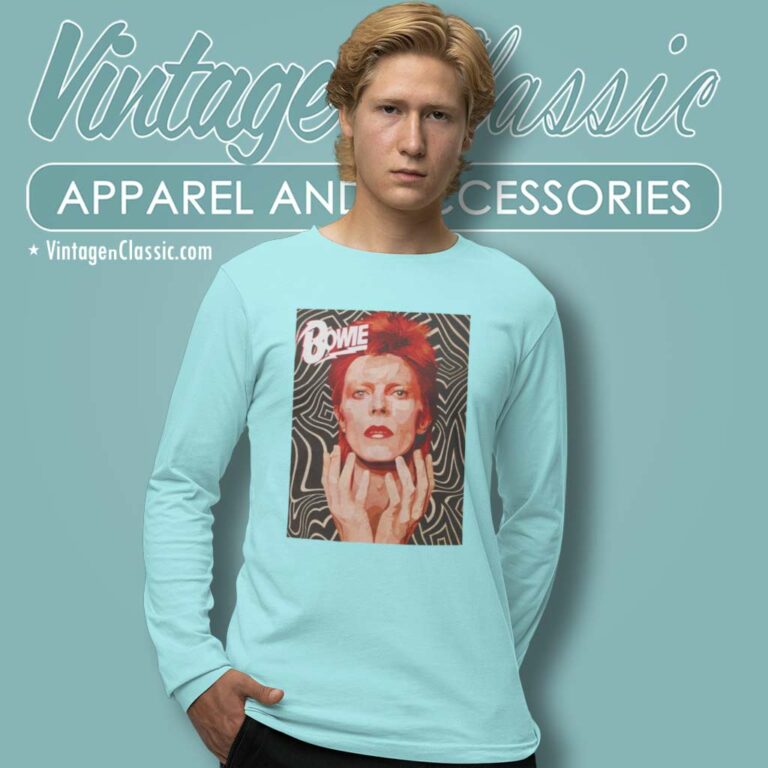 David Bowie Shirt Rebel Rebel Punk Rock Long Sleeve Tee David Bowie Shirt Rebel Rebel Punk Rock Long Sleeve Tee