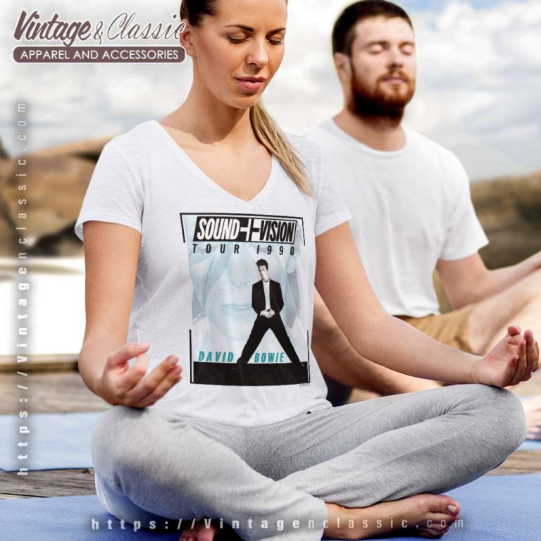 David Bowie Shirt Sound And Vision Tour V Neck TShirt David Bowie Shirt Sound And Vision Tour V Neck TShirt