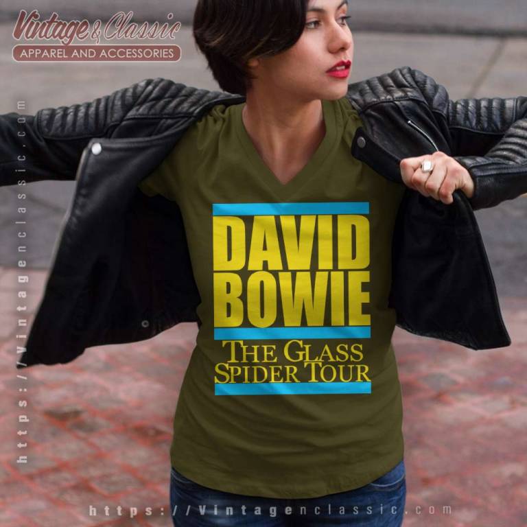 David Bowie Shirt The Glass Spider V Neck TShirt David Bowie Shirt The Glass Spider V Neck TShirt
