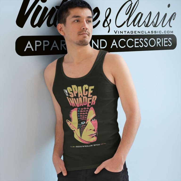 David Bowie Shirt The Space Invader Tank Top Racerback David Bowie Shirt The Space Invader Tank Top Racerback