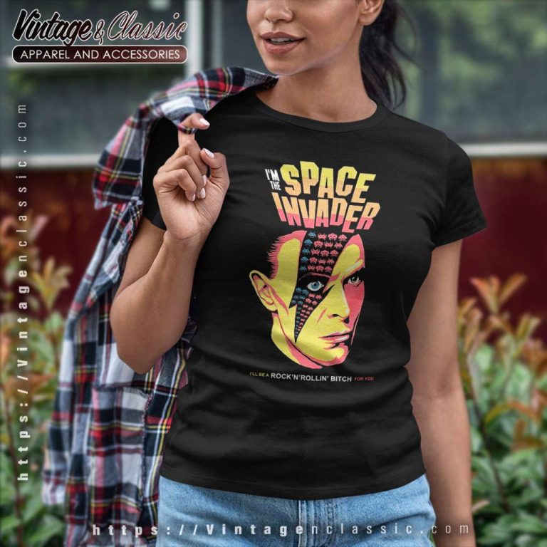 David Bowie Shirt The Space Invader Women TShirt David Bowie Shirt The Space Invader Women TShirt