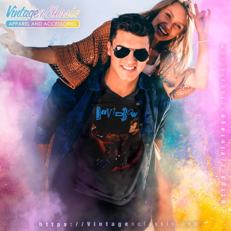 David Bowie Spider Glass Tour V Neck TShirt David Bowie Spider Glass Tour V Neck TShirt