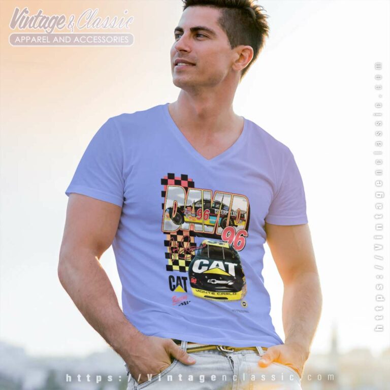 David Green 96 Chevy Caterpillar Monte Carlo Racing Nascar V Neck TShirt David Green 96 Chevy Caterpillar Monte Carlo Racing Nascar V Neck TShirt
