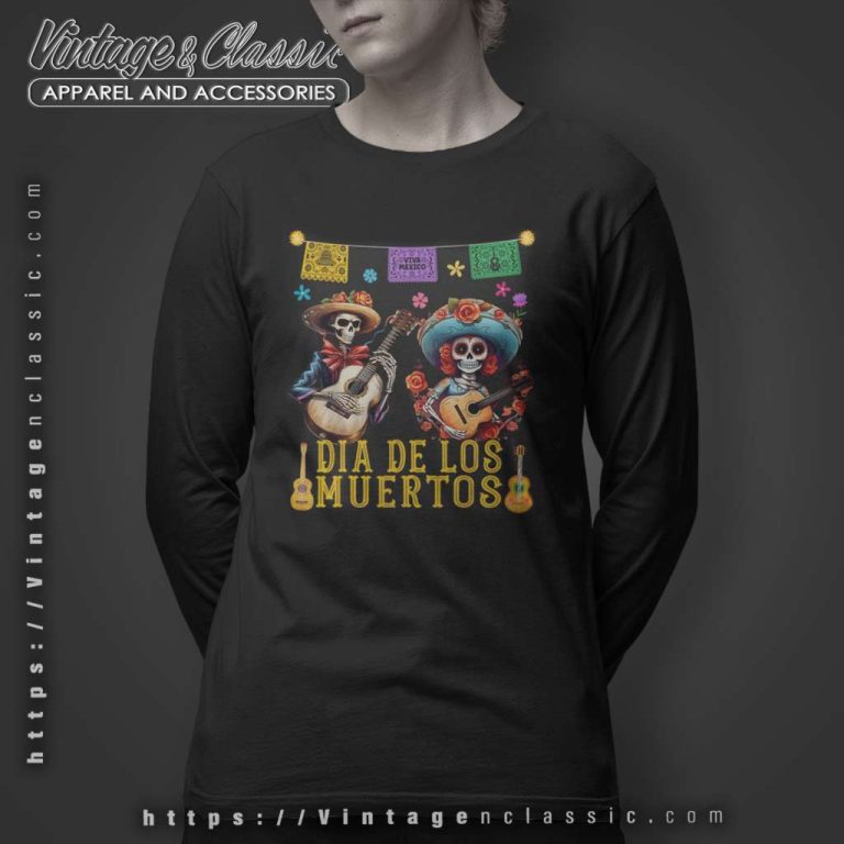 Day Of The Dead Skeleton Dancing Long Sleeve Tee Day Of The Dead Skeleton Dancing Long Sleeve Tee