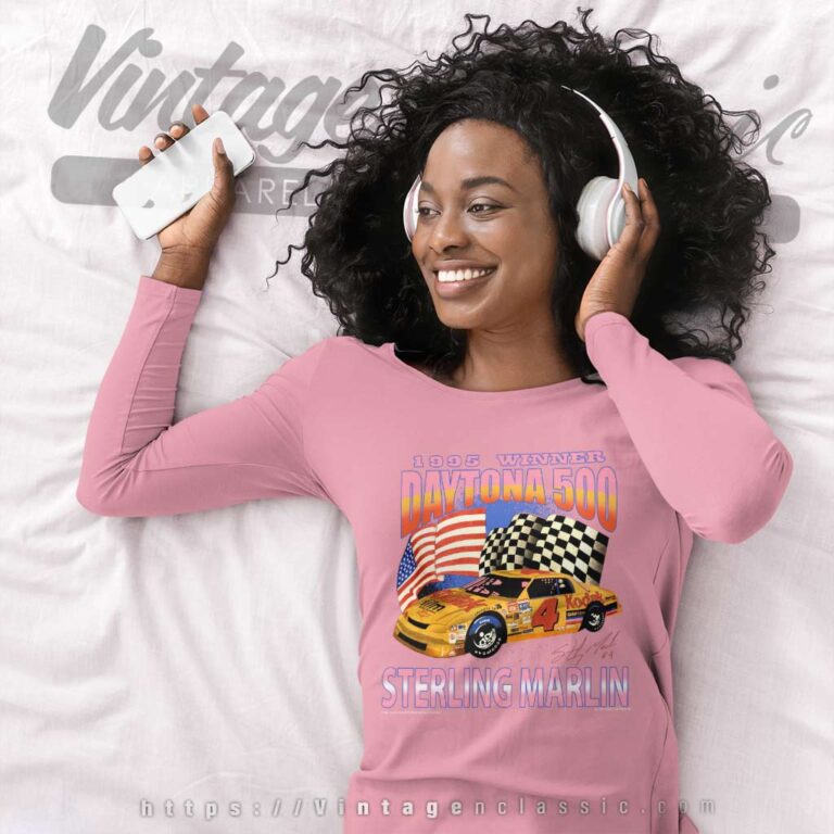 Daytona 500 Sterling Marlin Nascar Vintage Long Sleeve Tee Daytona 500 Sterling Marlin Nascar Vintage Long Sleeve Tee
