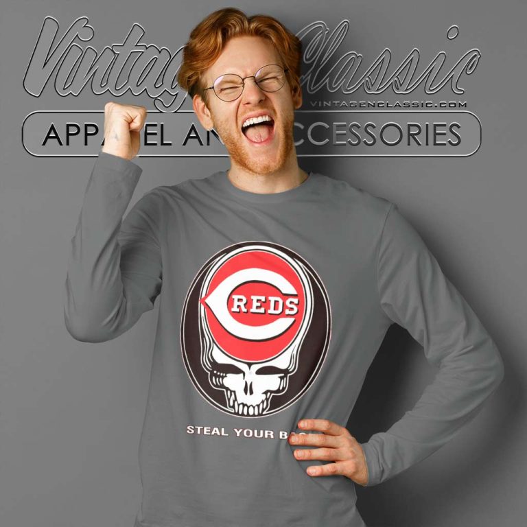 Dead Cincinnati Reds Steal Your Base Long Sleeve Tee Dead Cincinnati Reds Steal Your Base Long Sleeve Tee