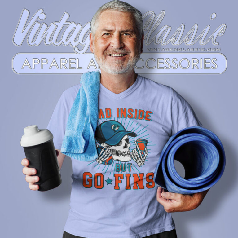 Dead Inside But Go Fins Miami Dolphins V Neck TShirt Dead Inside But Go Fins Miami Dolphins V Neck TShirt