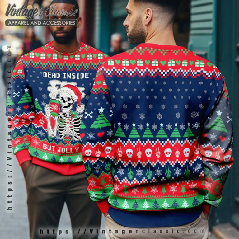 Dead Inside But Jolly Af Ugly Sweater mens Ugly Christmas Sweater Dead Inside But Jolly Af Ugly Sweater mens Ugly Christmas Sweater