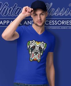 Dead Sugar Skull Dog V Neck TShirt