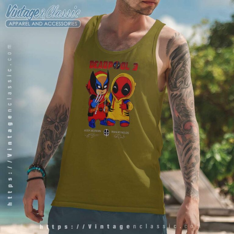 Deadpool 3 Hugh Jackman And Ryan Reynolds Signature Tank Top Racerback Deadpool 3 Hugh Jackman And Ryan Reynolds Signature Tank Top Racerback