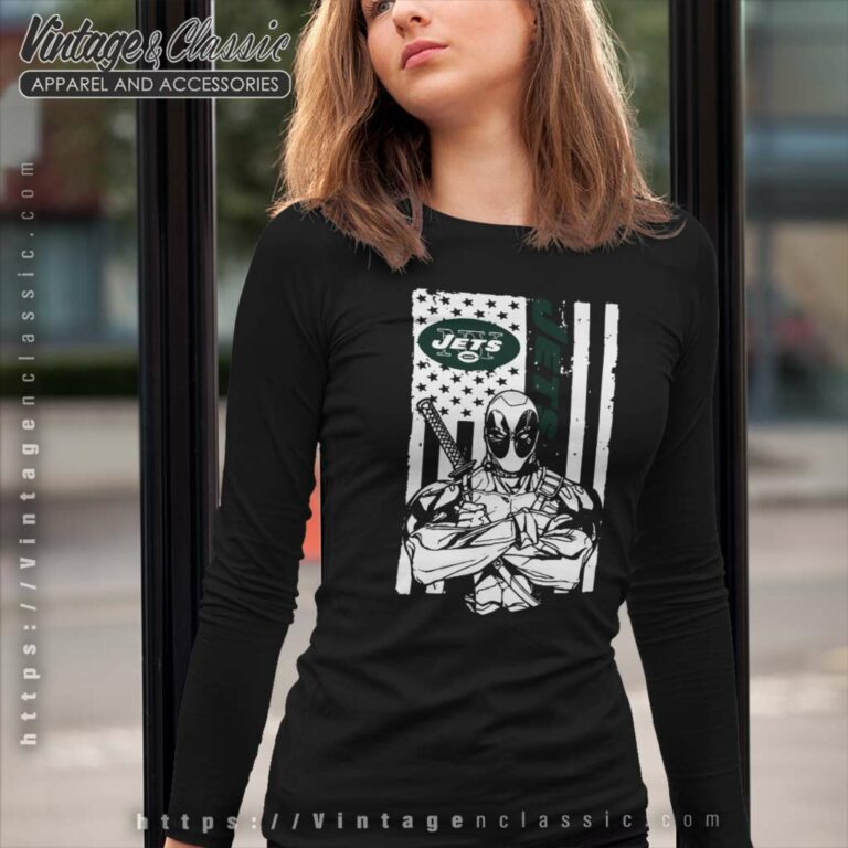 Deadpool Fan New York Jets Long Sleeve Tee Deadpool Fan New York Jets Long Sleeve Tee