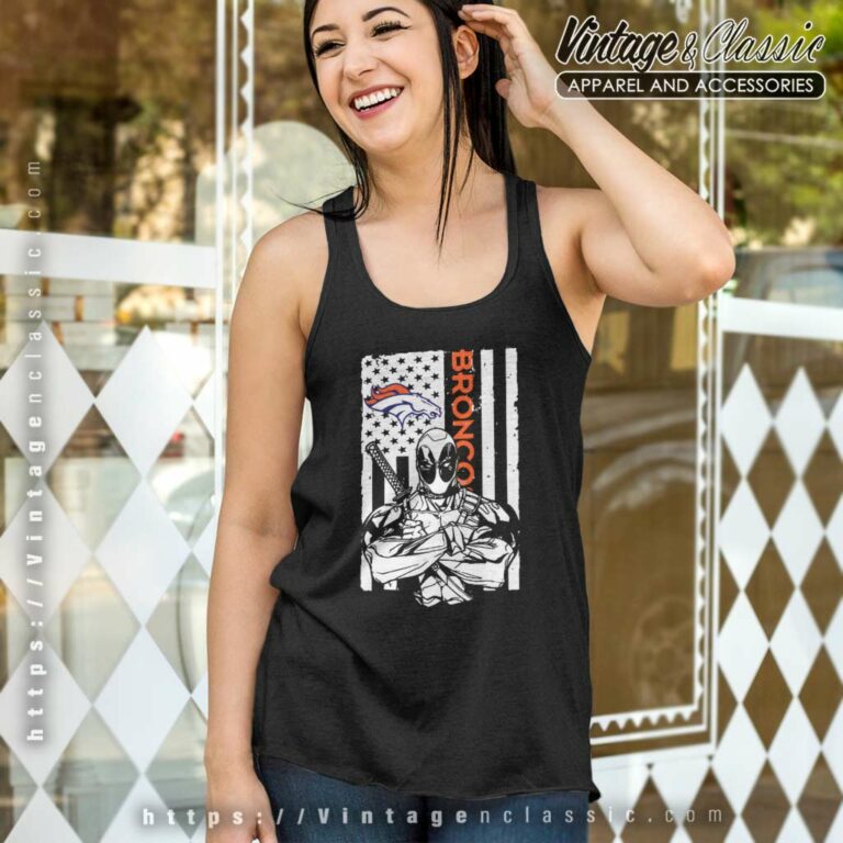 Deadpool Flag Denver Broncos Tank Top Racerback Deadpool Flag Denver Broncos Tank Top Racerback
