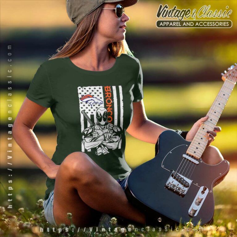Deadpool Flag Denver Broncos Women TShirt Deadpool Flag Denver Broncos Women TShirt