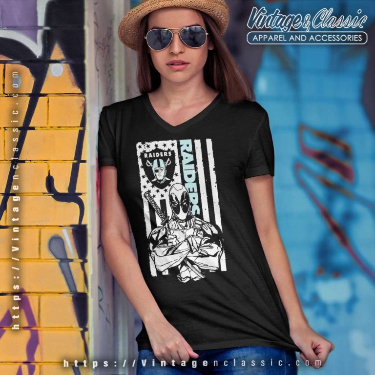 Deadpool Flag Fan Las Vegas Raiders V Neck TShirt Deadpool Flag Fan Las Vegas Raiders V Neck TShirt