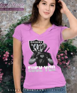 Deadpool Fuck You Oakland Raiders V Neck TShirt