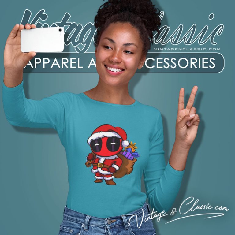 Deadpool Santa Christmas Long Sleeve Tee Deadpool Santa Christmas Long Sleeve Tee