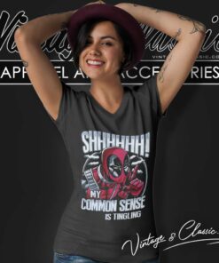Deadpool Shirt My Common Sense Is Tingling 5 Deadpool Shirt My Common Sense Is Tingling V Neck TShirt