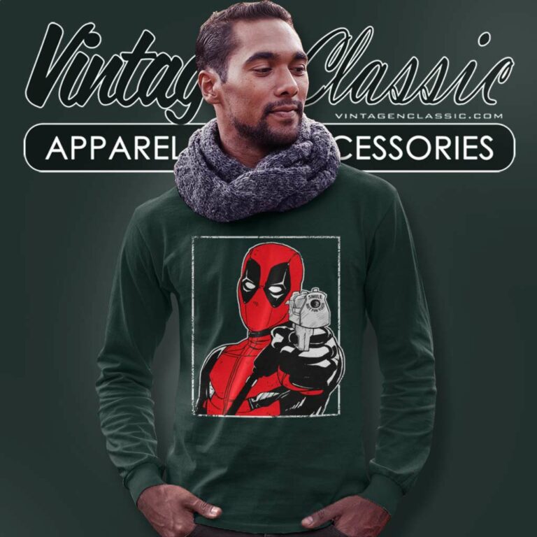 Deadpool Smile Wait For Flash Long Sleeve Tee Deadpool Smile Wait For Flash Long Sleeve Tee