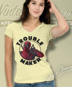 Deadpool Trouble Maker V Neck TShirt