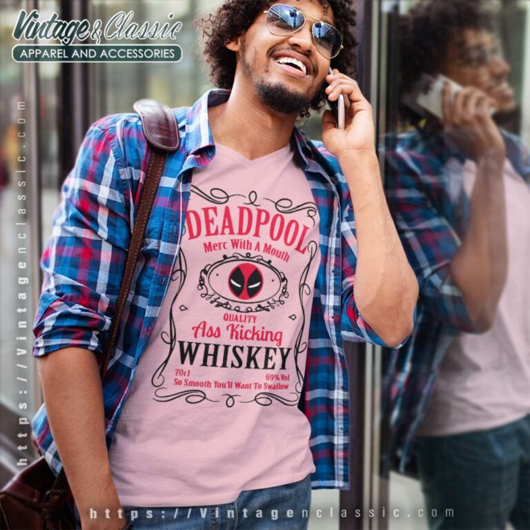 Deadpool Whiskey Inspired V Neck TShirt Deadpool Whiskey Inspired V Neck TShirt